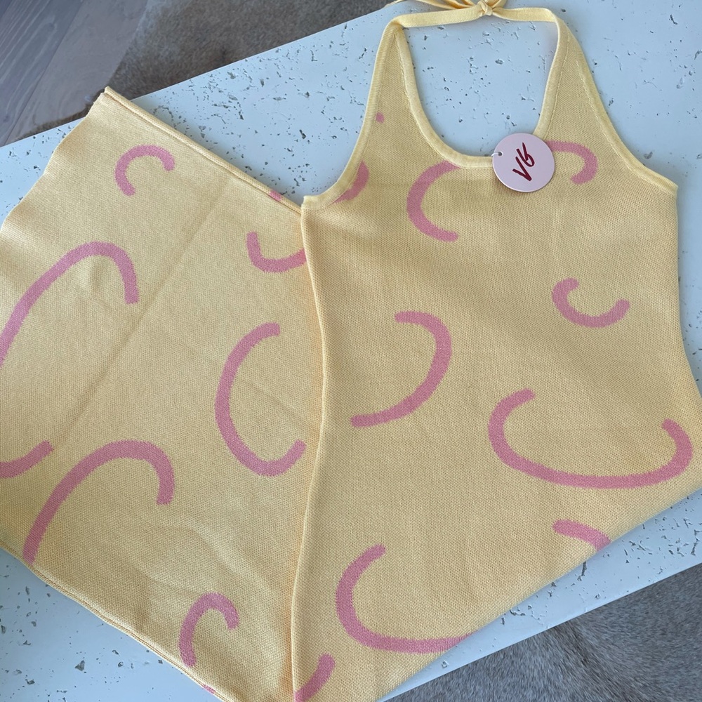 Verge Girl Yellow Knit Midi Dress